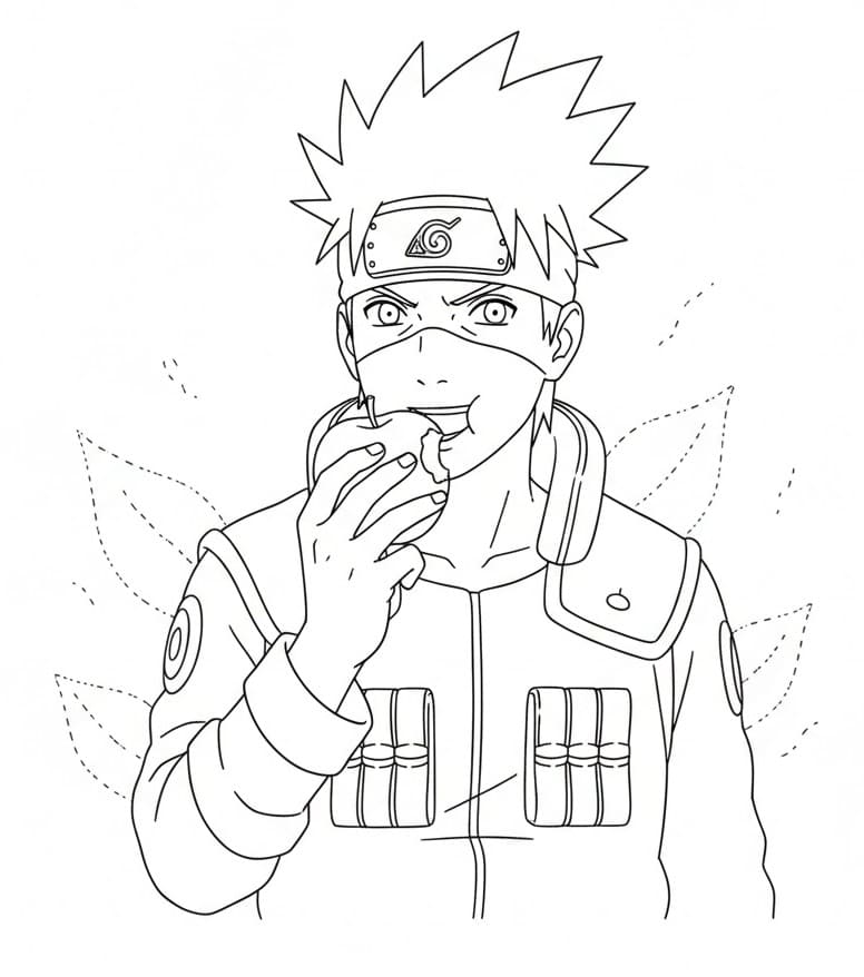 Målarbild Kakashi Hatake i utskriftsformat