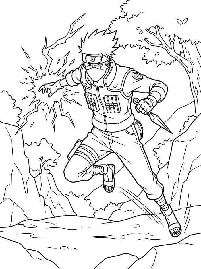 Målarbild Kakashi från anime Naruto