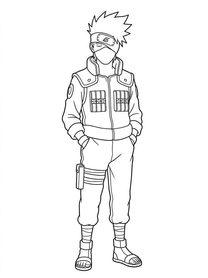 Målarbild Kakashi i Naruto-serien