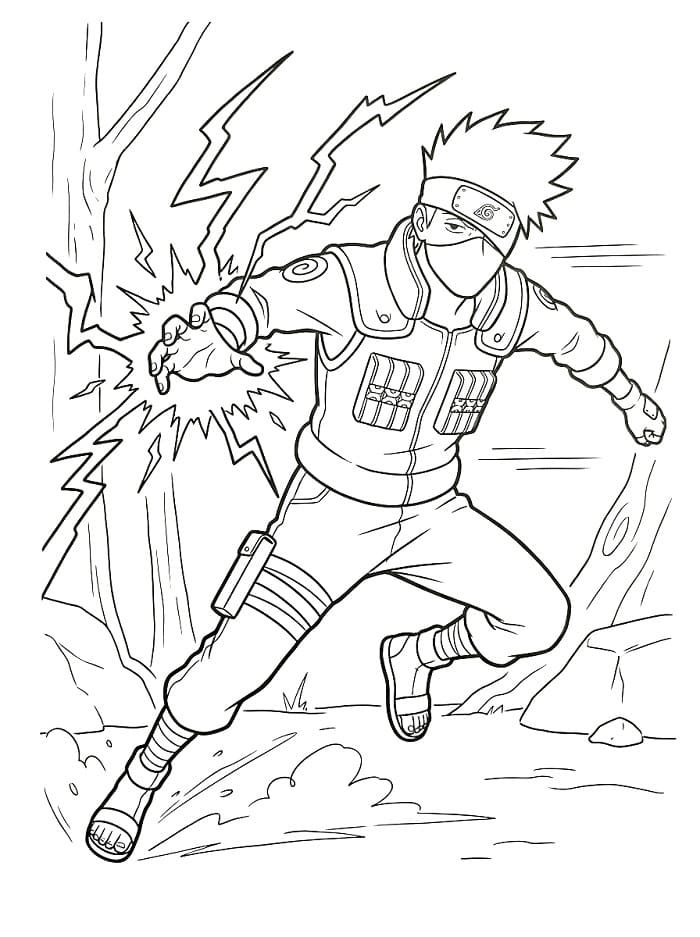 Målarbild Kakashi i anime Naruto