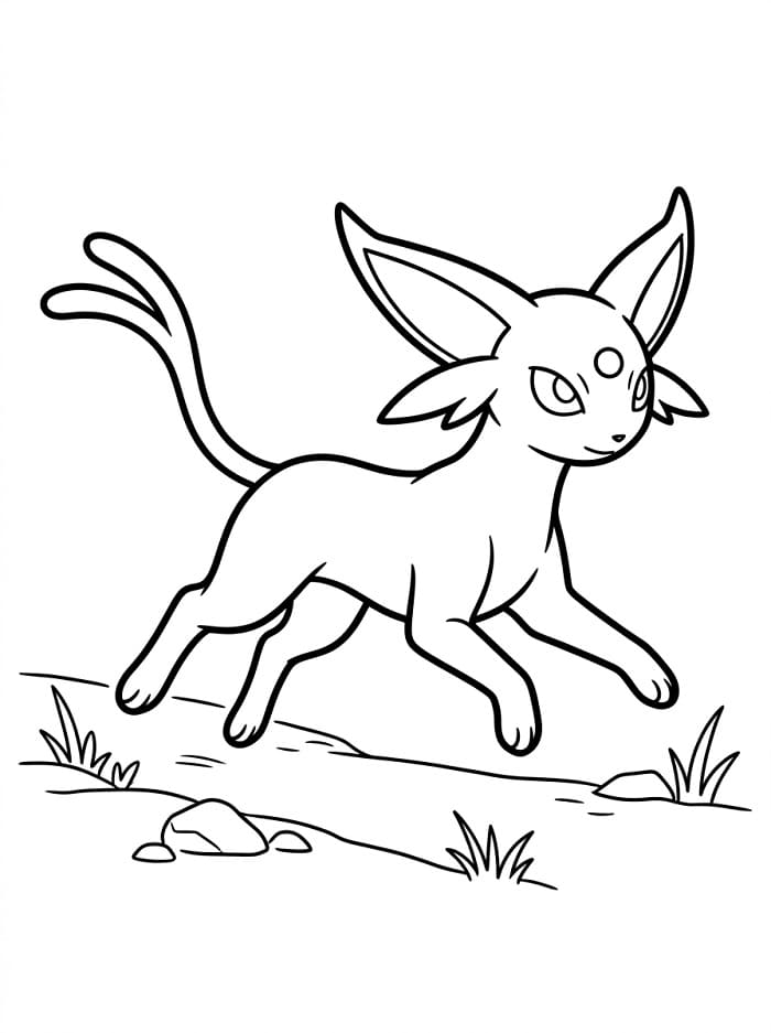 Målarbild Mycket söt Espeon