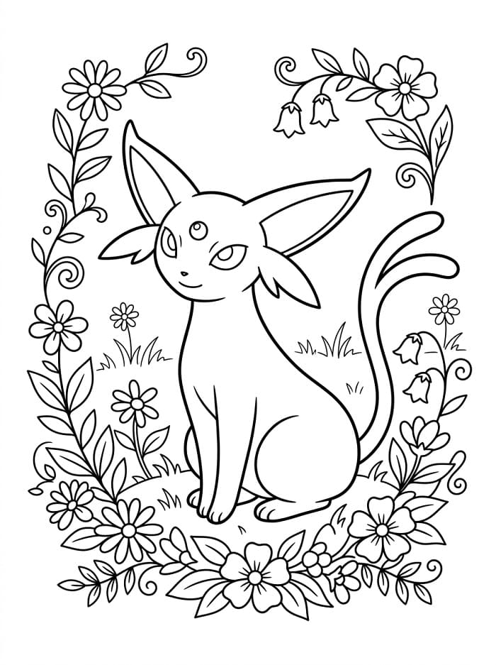 Målarbild Pokémon-figuren Espeon