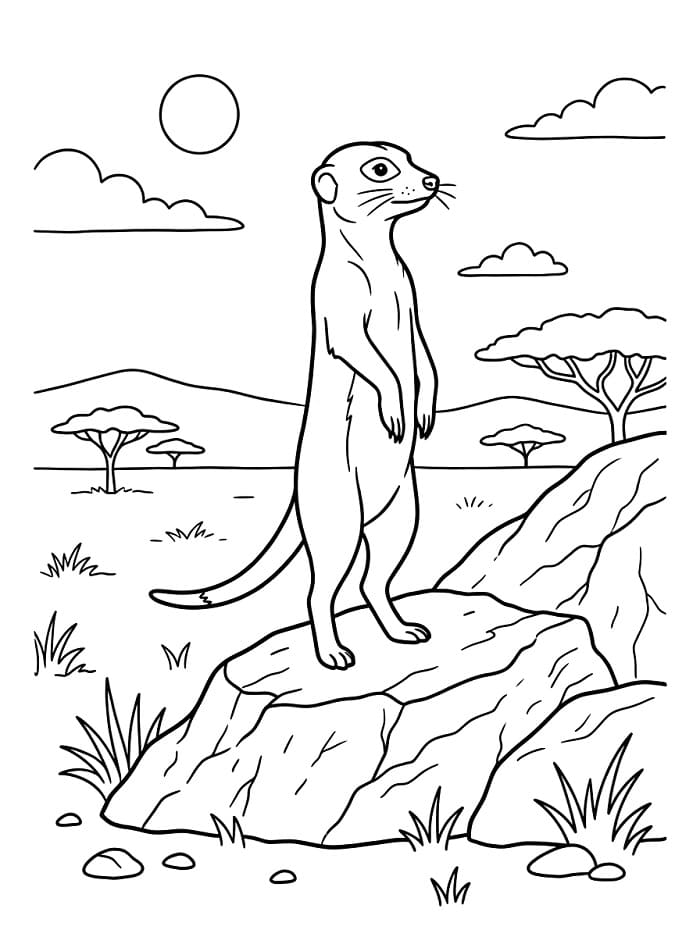 Målarbild Surikat i det vilda