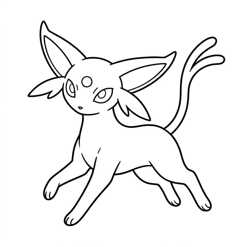 Målarbild Tecknad Espeon