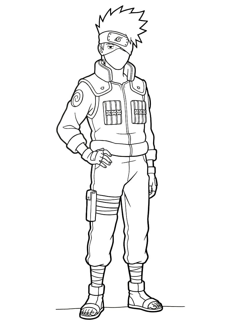 Målarbild Tecknad Kakashi Hatake