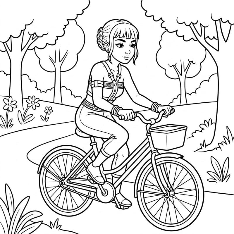 Målarbild Zoey cyklar