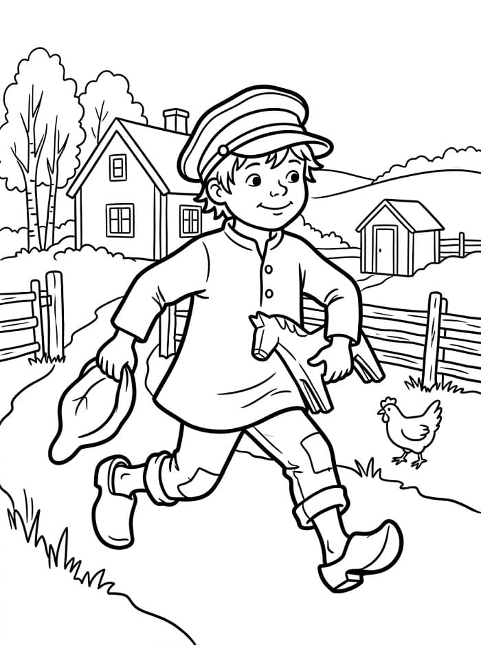 Målarbild Animerad Emil i Lönneberga