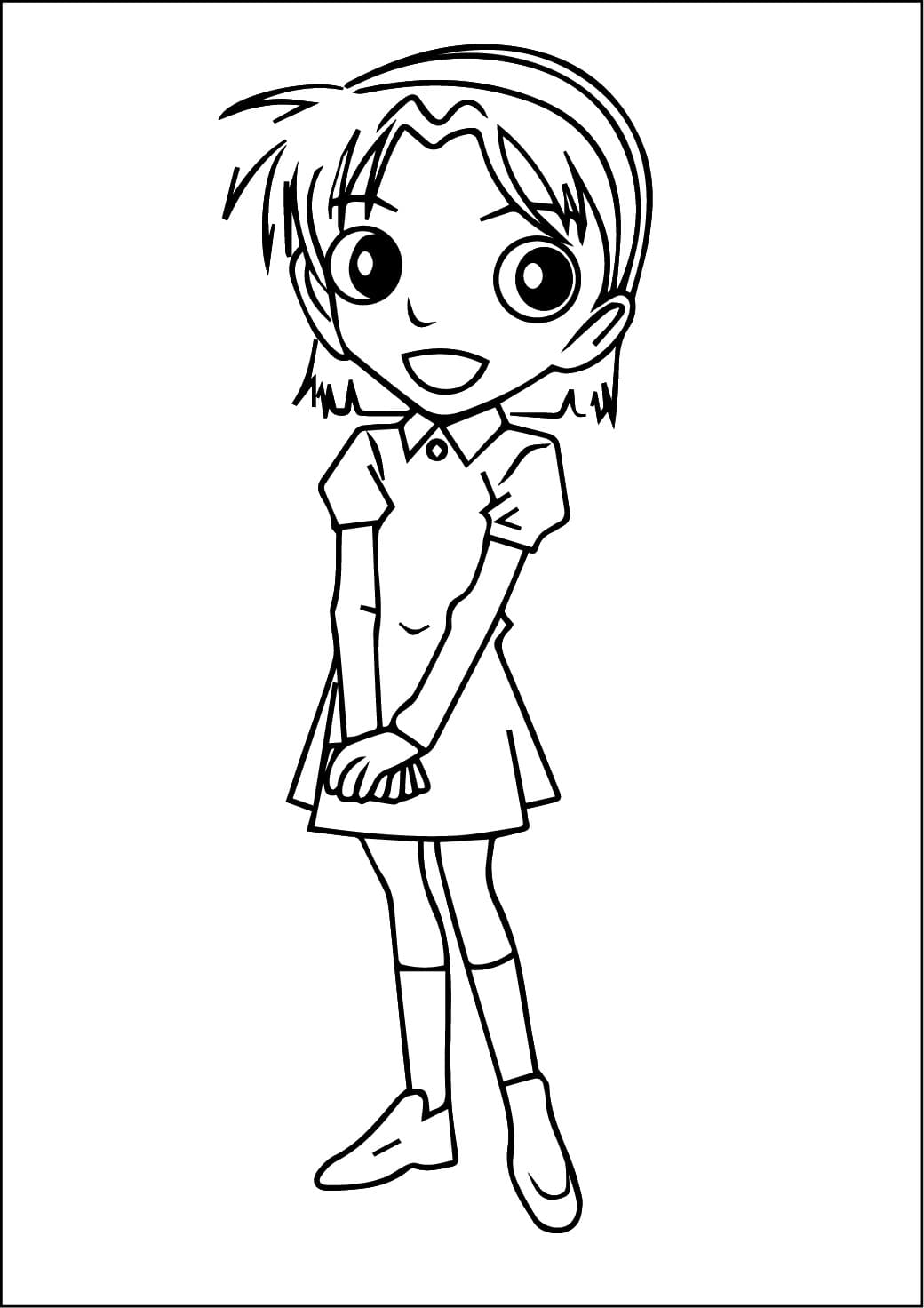 Målarbild Ayumi Yoshida från Detektiv Conan