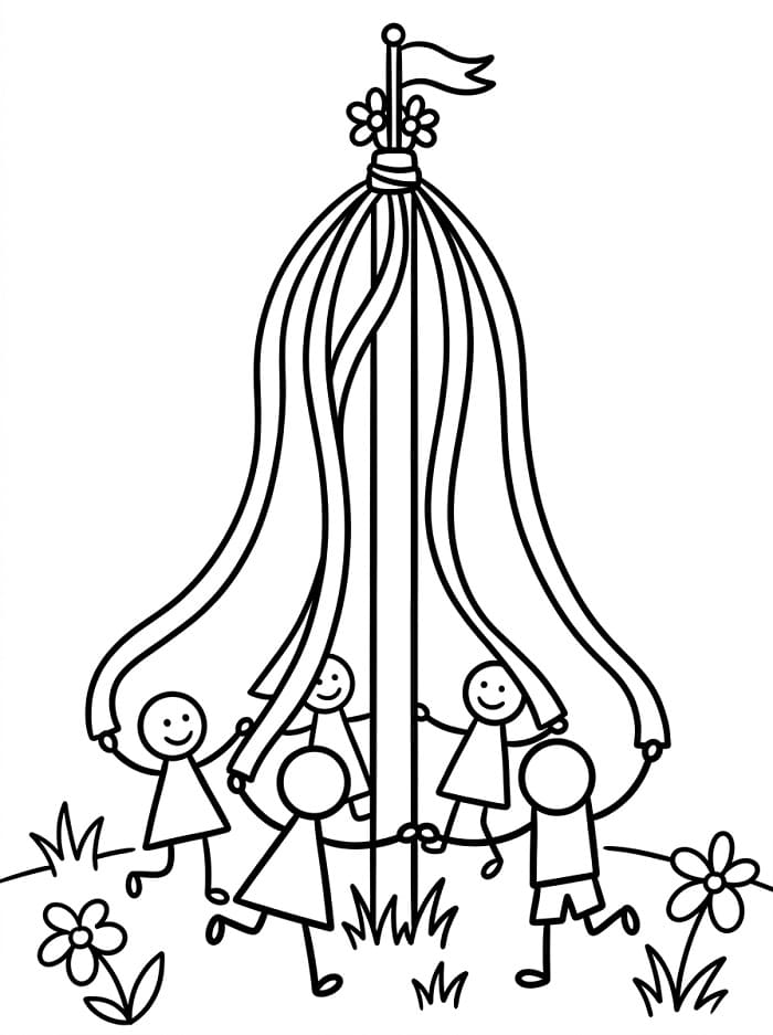 Målarbilder Midsommarstång