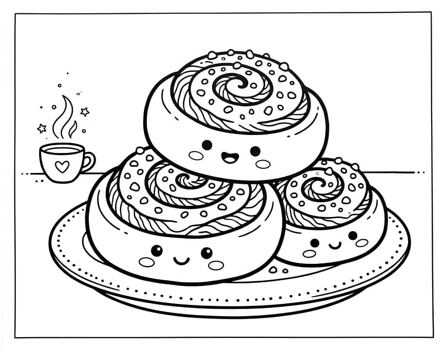 Målarbild Bedårande kanelbulle