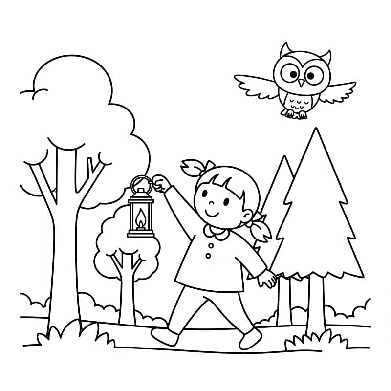 Målarbild Camping Utskrivbar