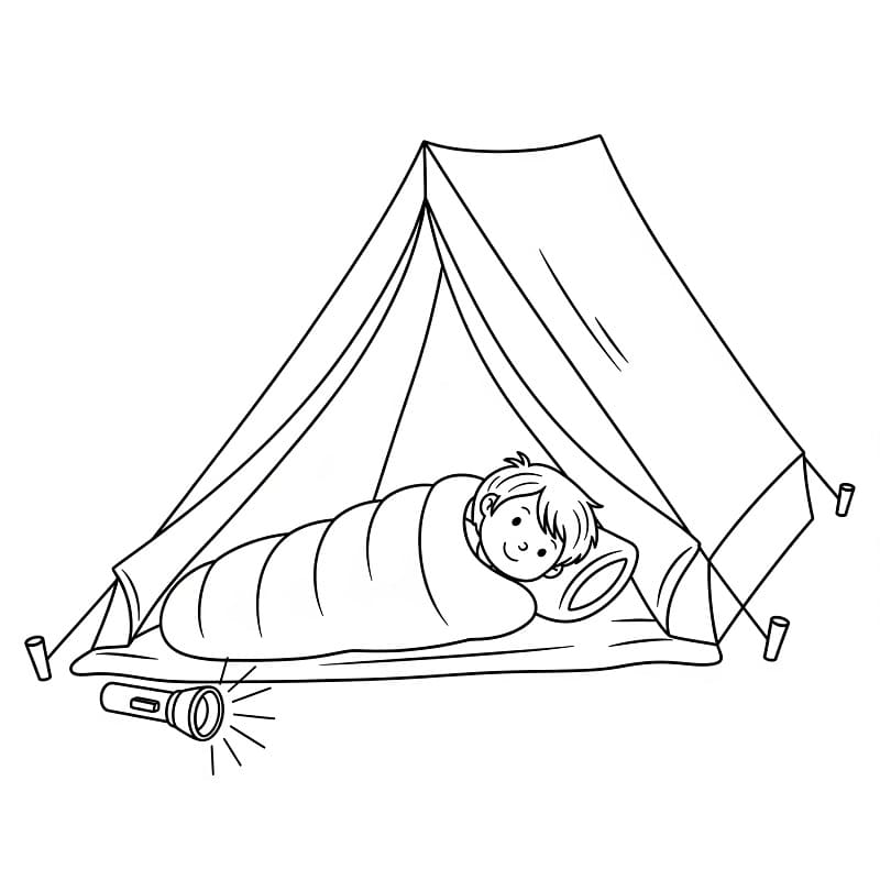 Målarbild Camping för 4-åriga barn