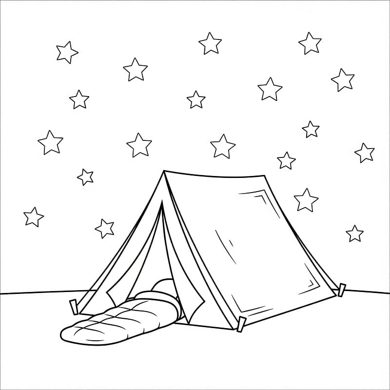 Målarbild Camping för 5-åriga barn