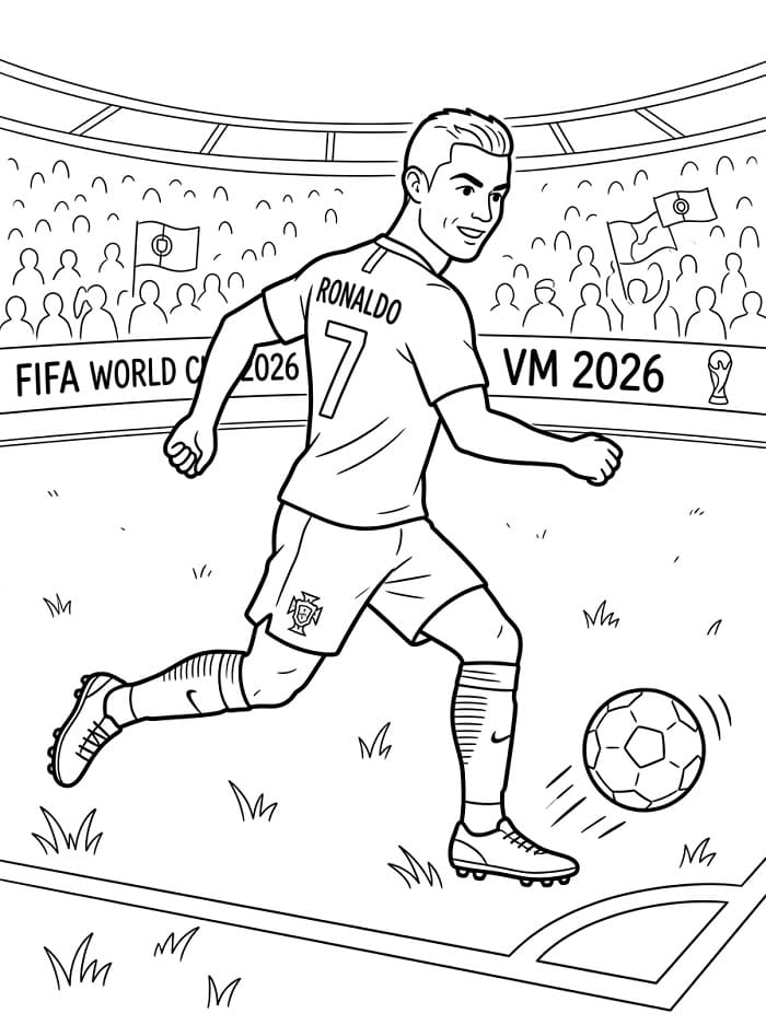 Målarbild Cristiano Ronaldo i Fotbolls-VM 2026