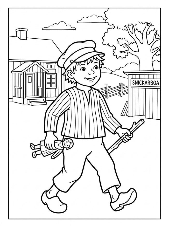Målarbild Emil i Lönneberga gratis