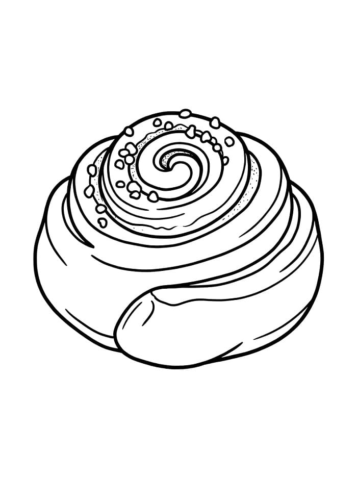 Målarbild En kanelbulle