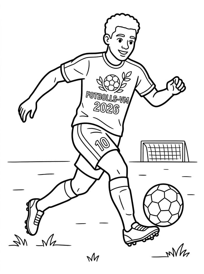 Målarbild Fotbollsspelare från VM 2026