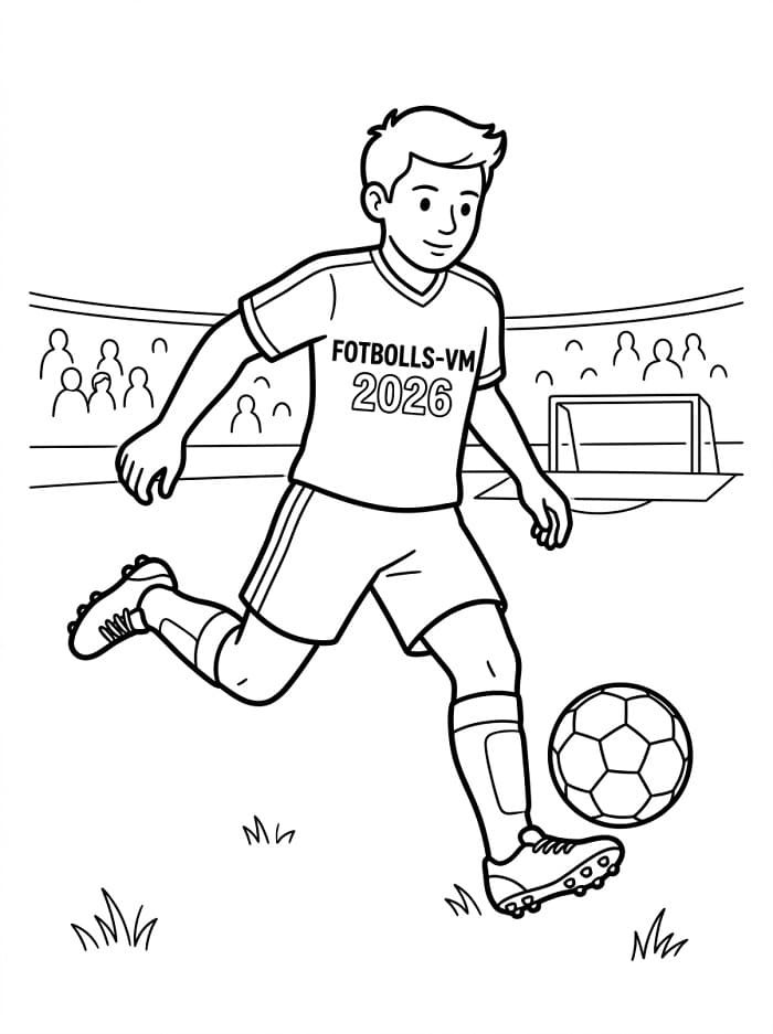 Målarbild Fotbollsspelare i Fotbolls-VM 2026