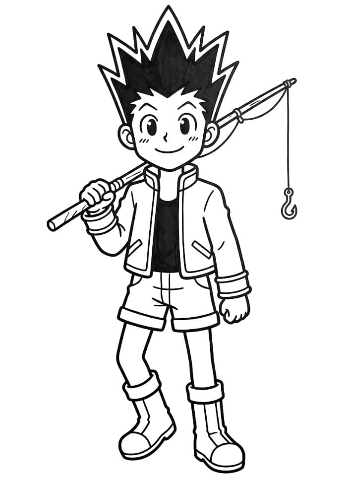 Målarbild Gon från Hunter x Hunter