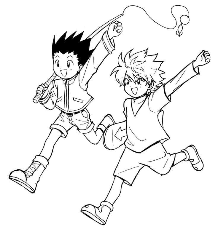 Målarbild Gon och Killua Hunter x Hunter