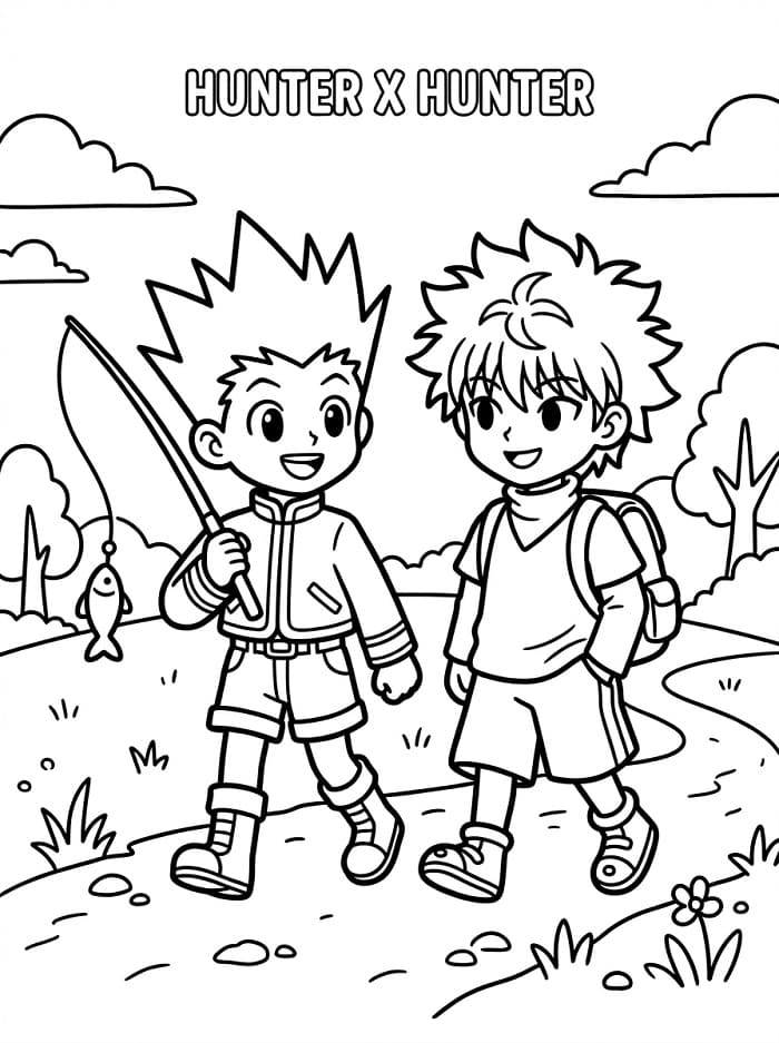 Målarbild Gon och Killua