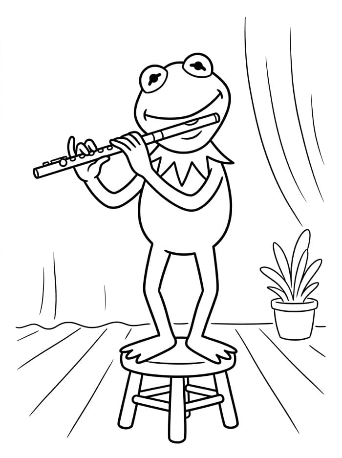 Målarbild Gratis Kermit för barn