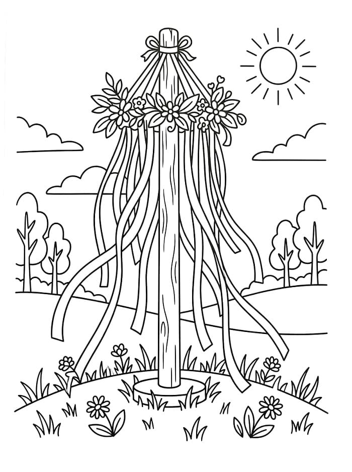 Målarbild Gratis Midsommarstång