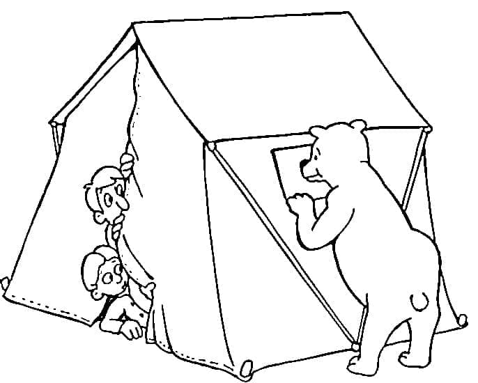 Målarbild Gratis Utskrivbar Camping