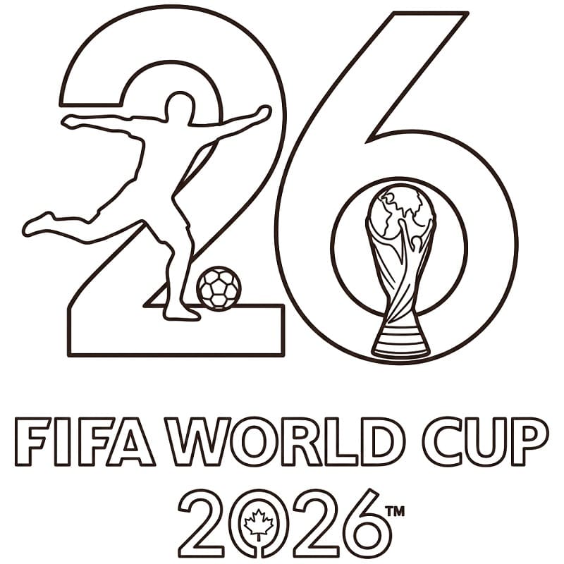 Målarbild Gratis Utskrivbar VM 2026