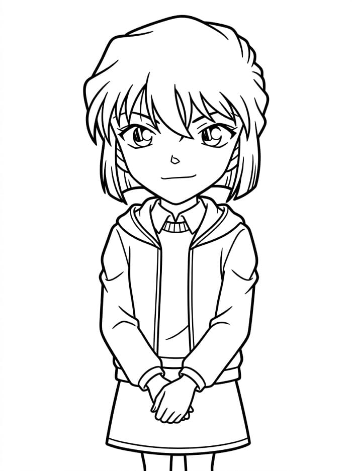 Målarbild Haibara Ai från Anime Detektiv Conan