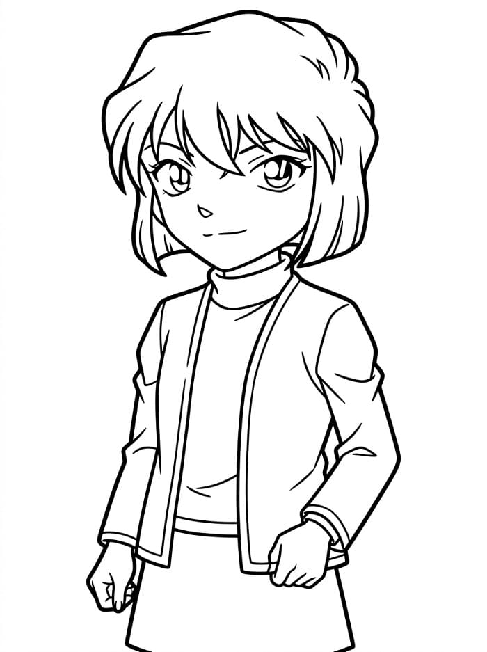 Målarbild Haibara Ai från Detektiv Conan