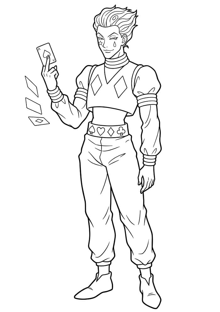 Målarbild Hisoka från Hunter x Hunter