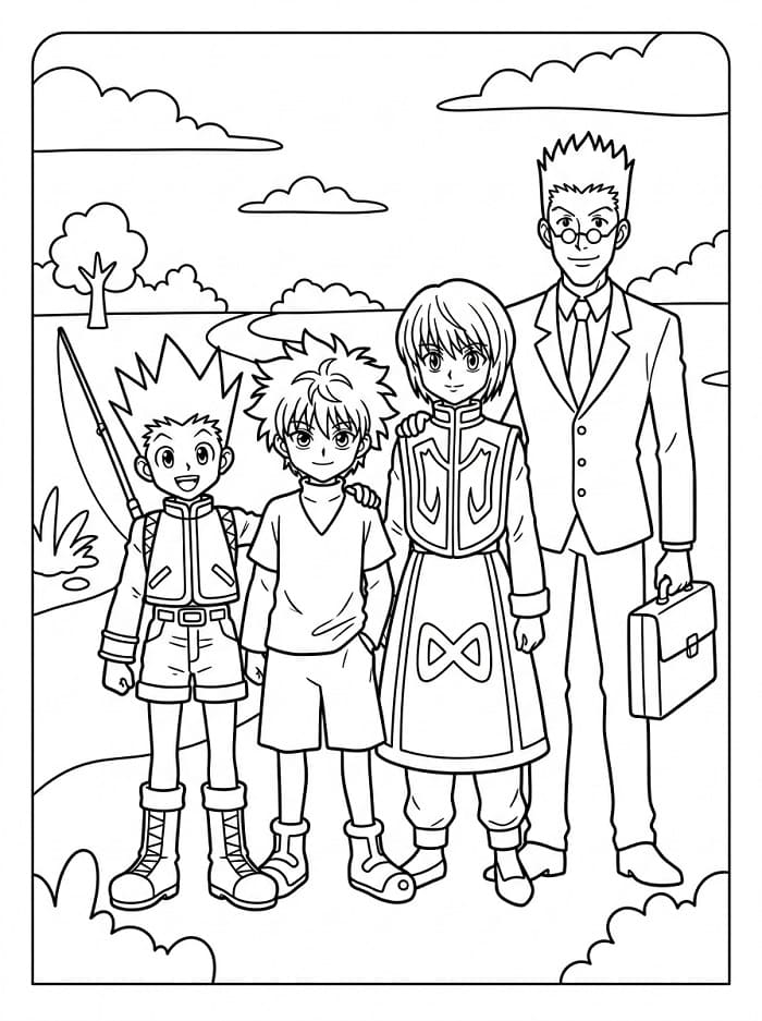 Målarbild Karaktärer i Hunter x Hunter