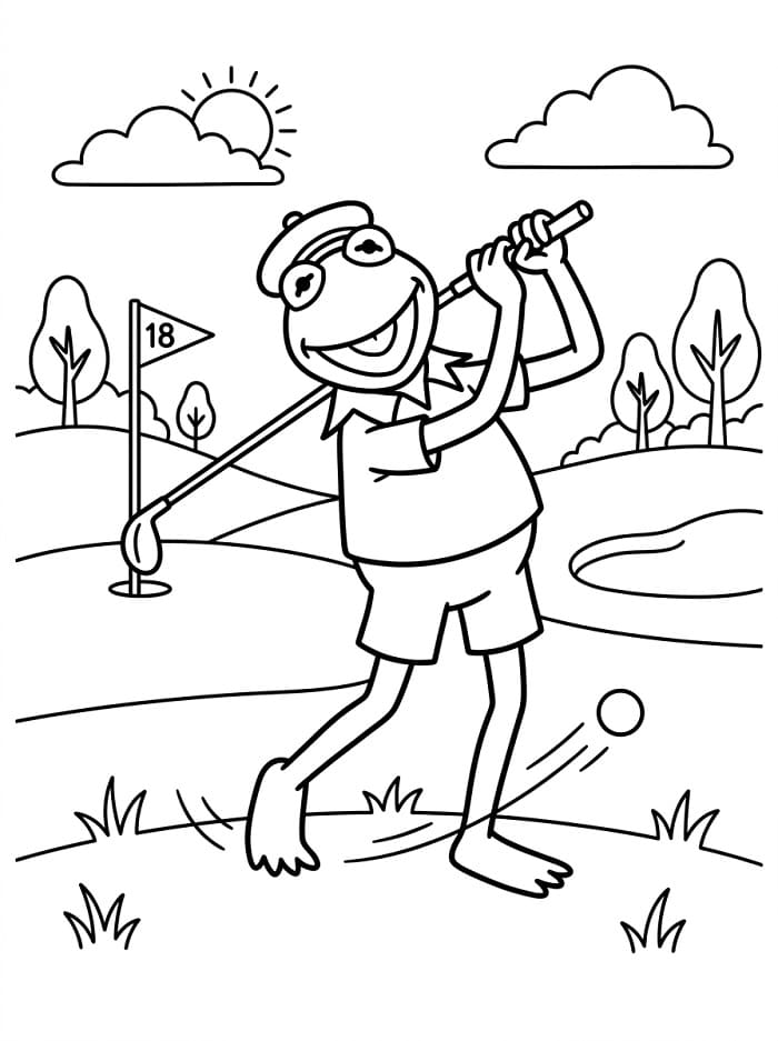 Målarbild Kermit gratis för barn
