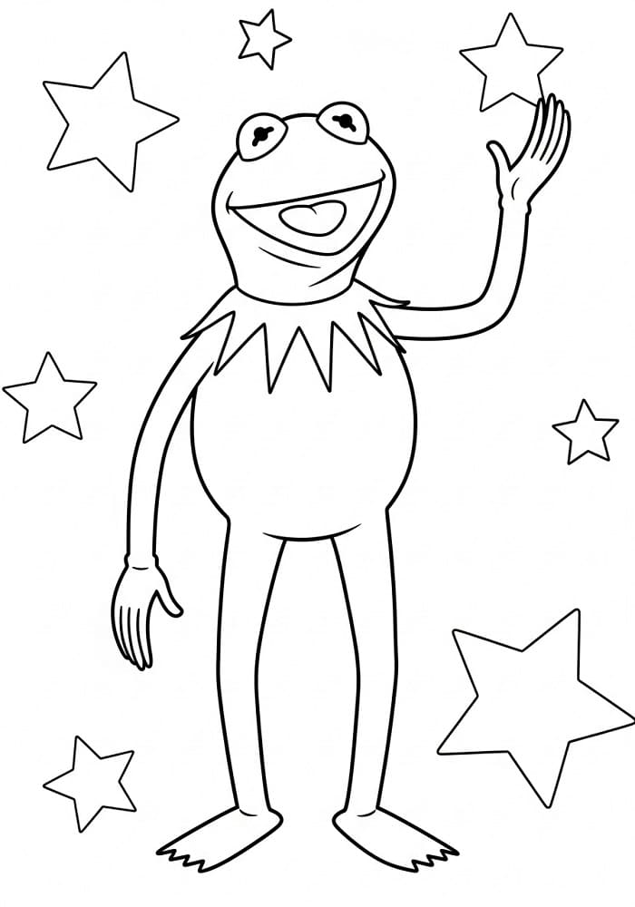 Målarbild Kermit i utskriftsformat
