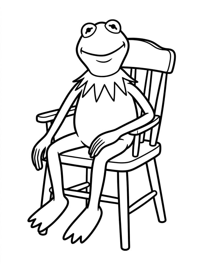 Målarbild Kermit utskrivbar för barn