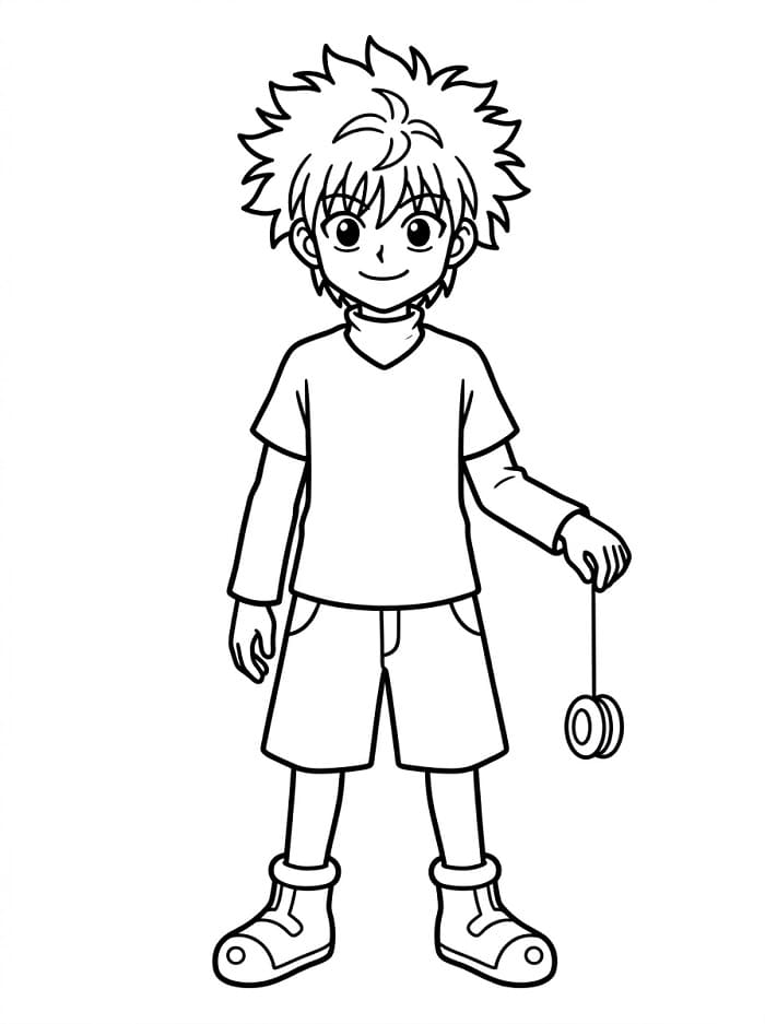 Målarbild Killua från Hunter x Hunter