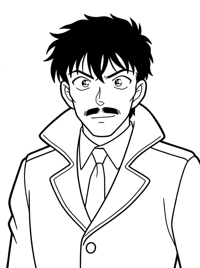 Målarbild Kogoro Mori från Detektiv Conan