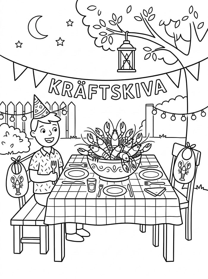Målarbild Kräftskiva 3