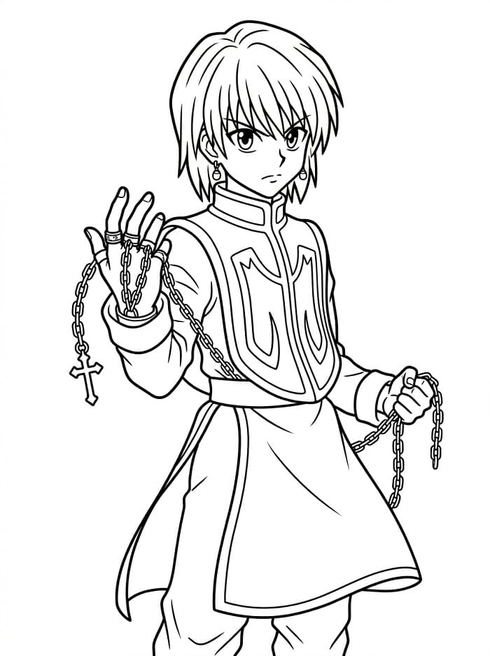 Målarbild Kurapika från Hunter x Hunter