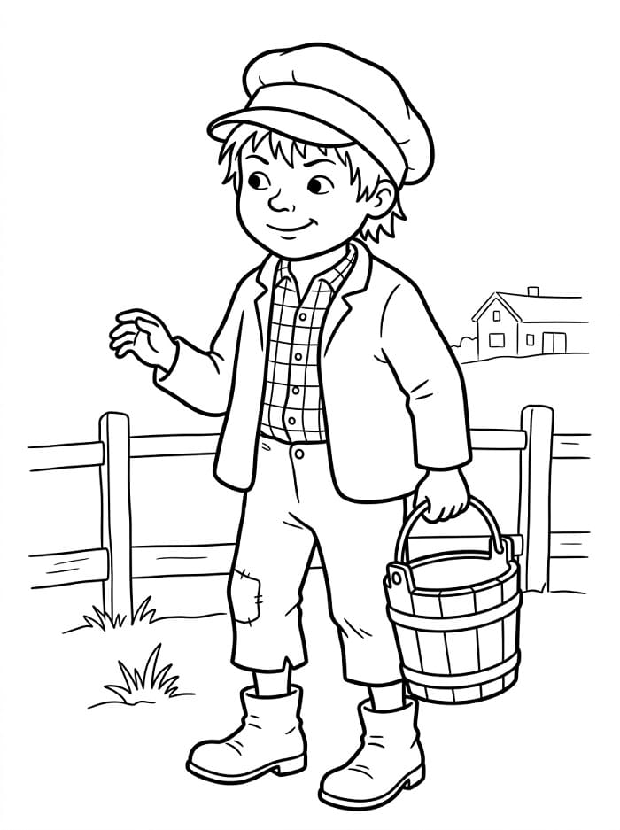 Målarbild Lätt Emil i Lönneberga