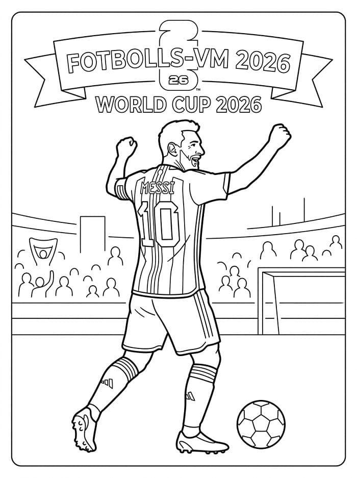 Målarbild Messi från VM 2026