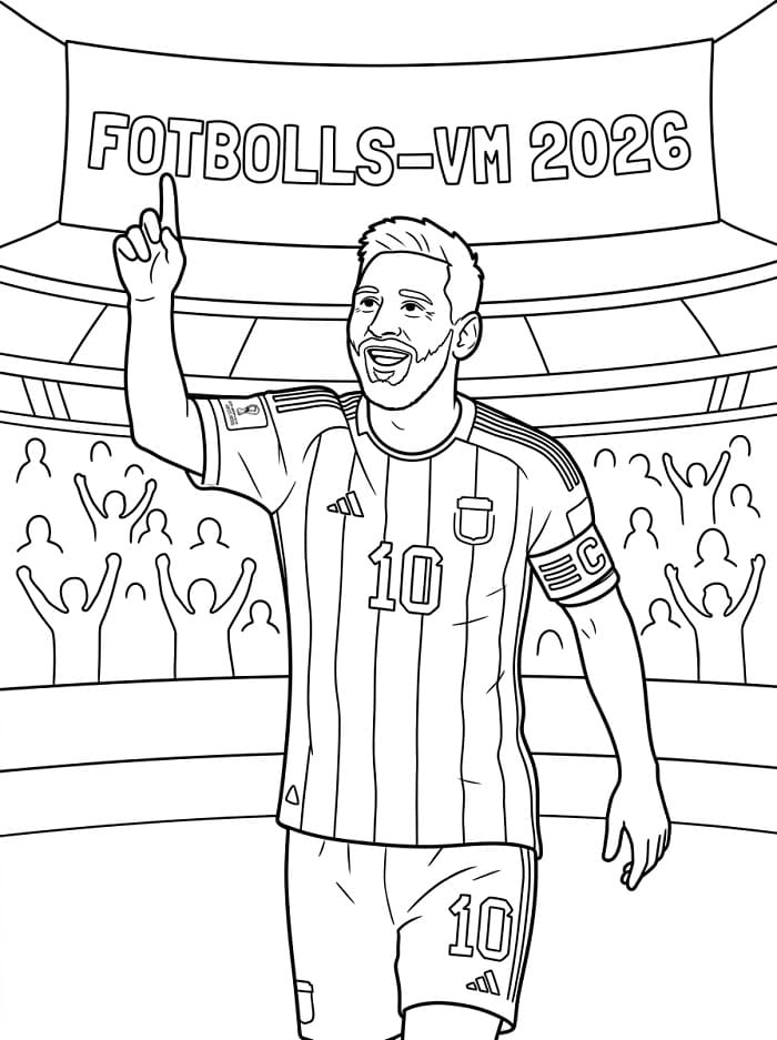 Målarbild Messi i Fotbolls-VM 2026