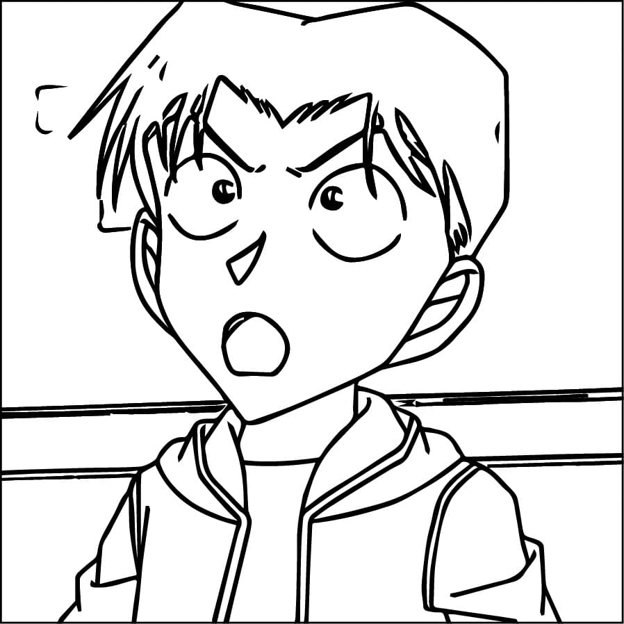 Målarbild Mitsuhiko Tsuburaya från Detektiv Conan
