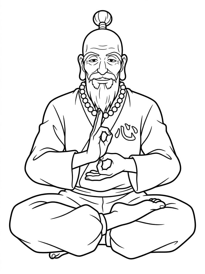 Målarbild Netero från Hunter x Hunter