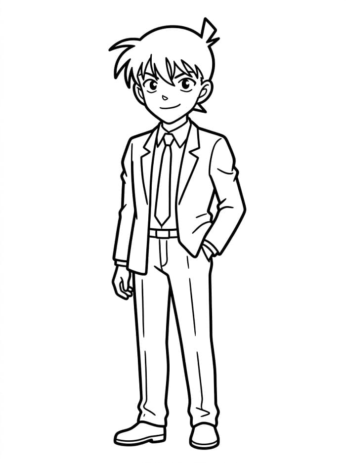 Målarbild Shinichi Kudo från Anime Detektiv Conan