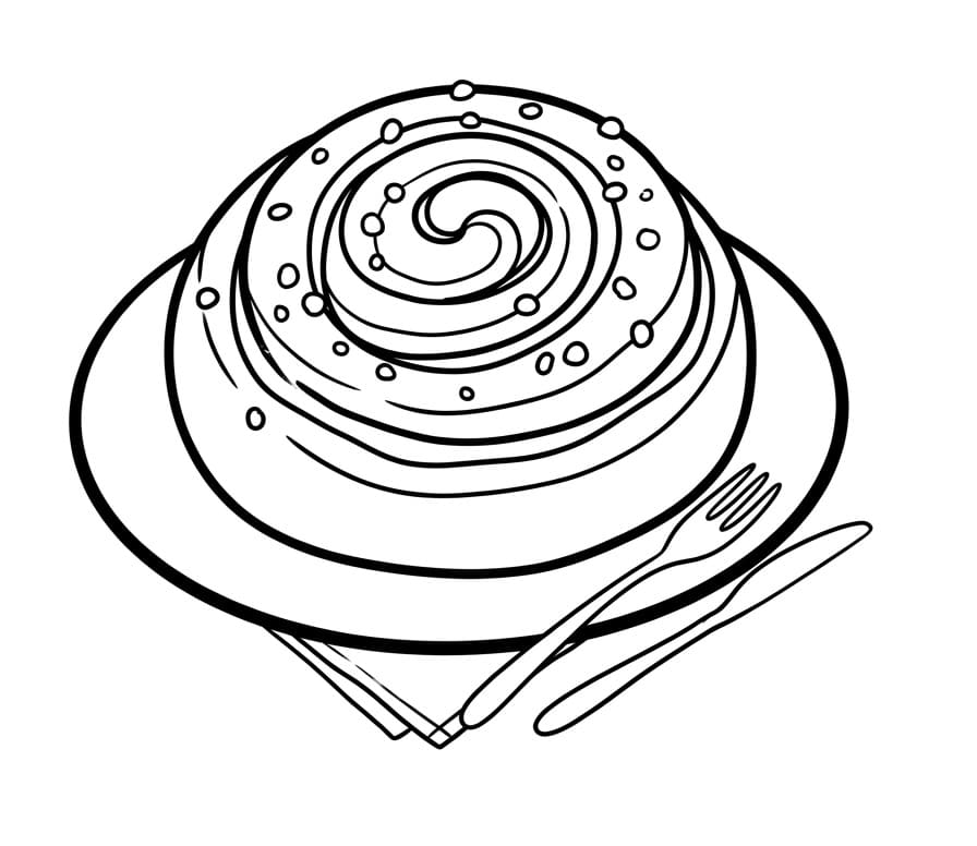 Målarbild Smaskig kanelbulle