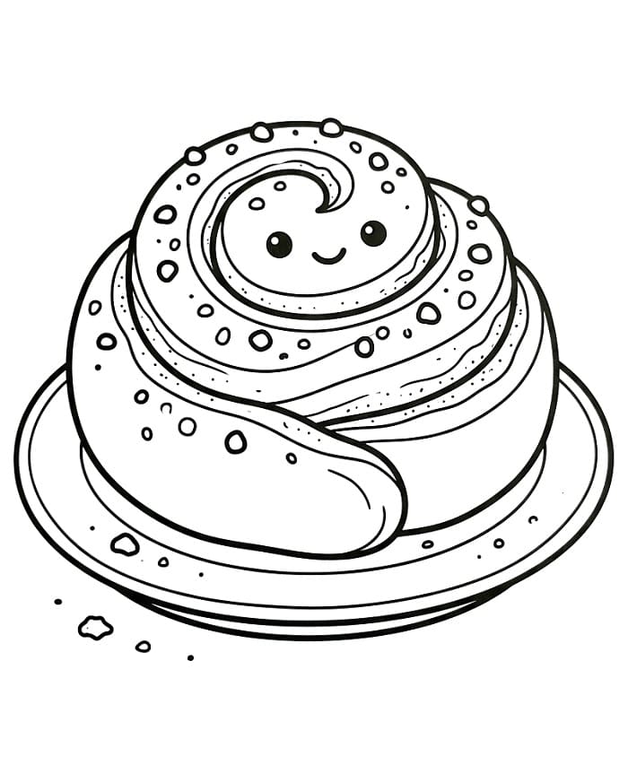 Målarbild Söt kanelbulle