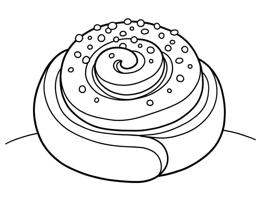 Målarbild Stor kanelbulle