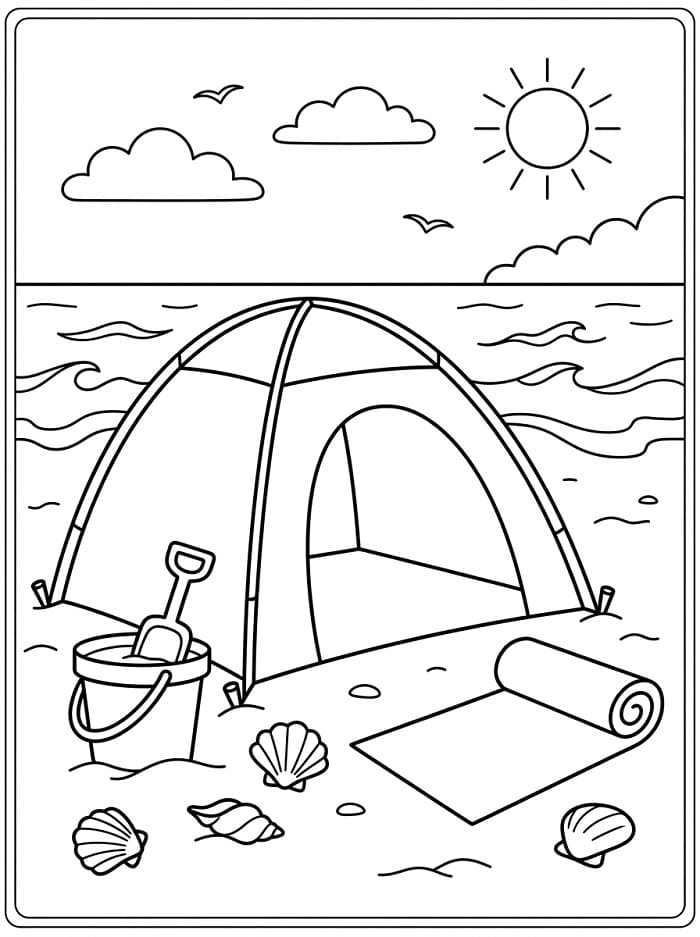 Målarbild Strandcamping